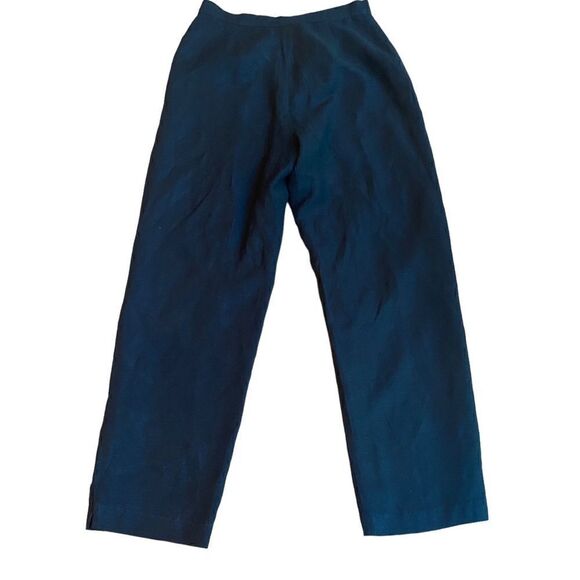 Bob Mackie Studio Wide Leg Floral Embroidered Linen Pants Sz 6 - Picture 2 of 7